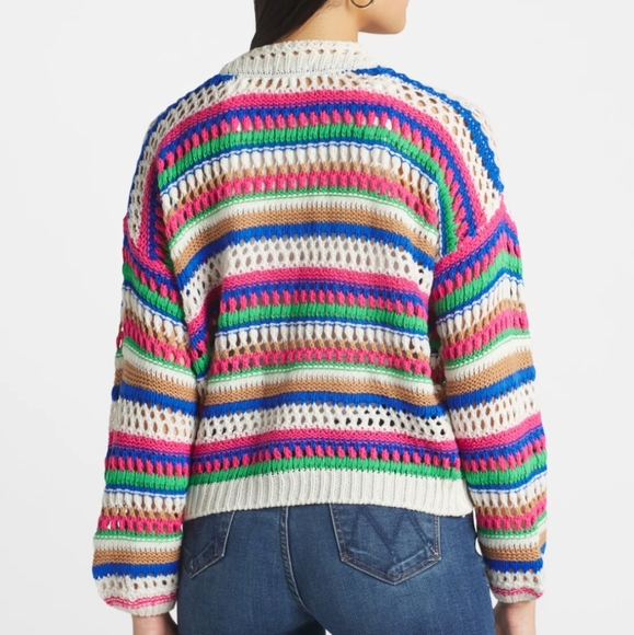 Vigoss crocheted sweater cardigan top M - Picture 2 of 11